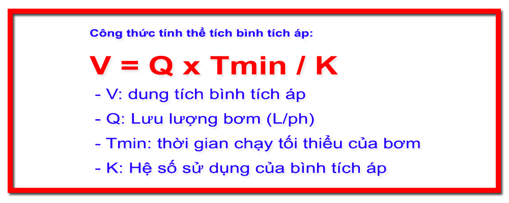 Công thức tính thể tích bình tích áp